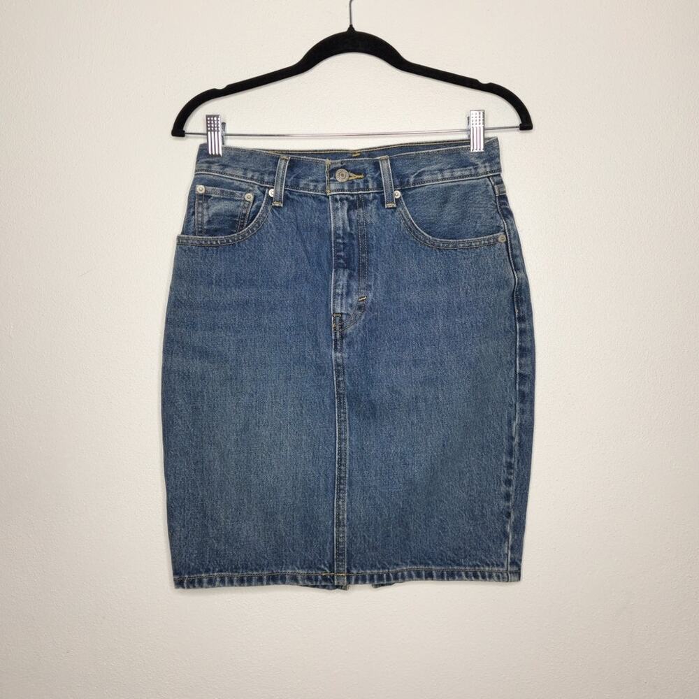 Vintage Style y2k Levi's Mom Skirt Bows Denim Blue 90s Style Country Western 26